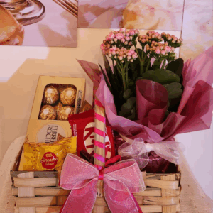 Cesto flor com chocolate